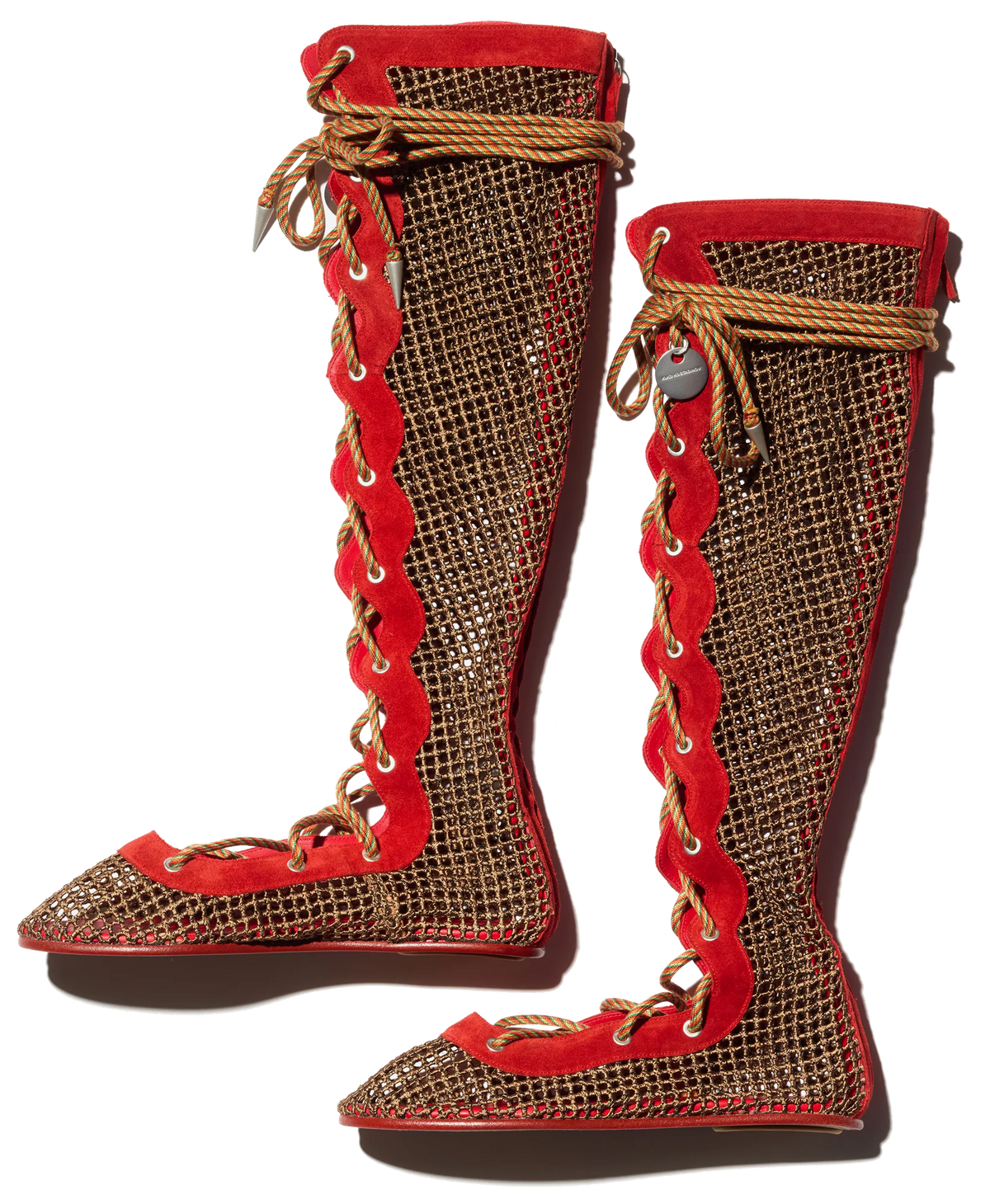RETICELLA Knee High Boot — Red