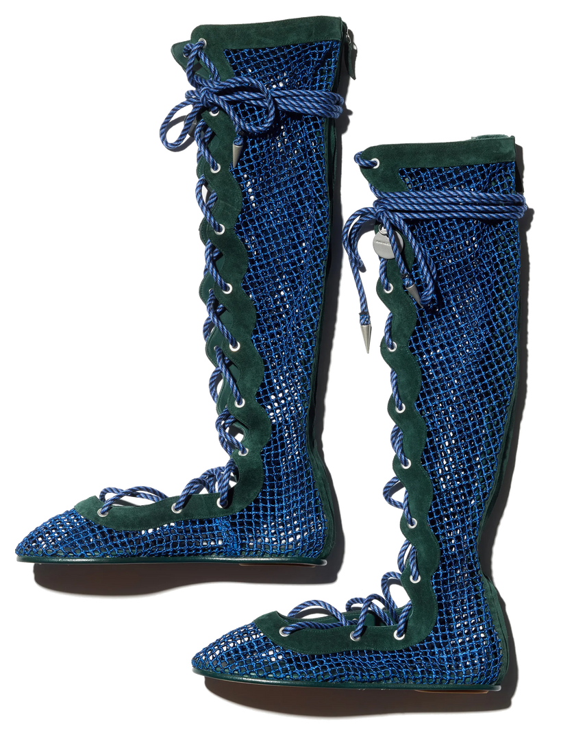 RETICELLA Knee High Boots — Sapphire