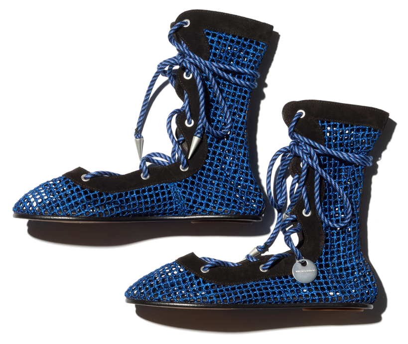 RETICELLA Lace-Up Boots — Sapphire