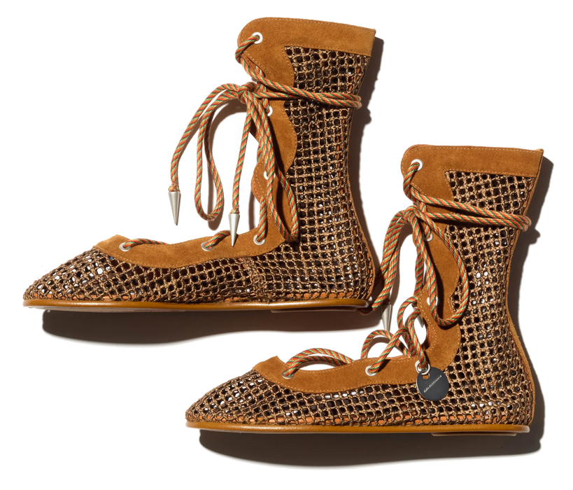 RETICELLA Lace-Up Boots — Caramel