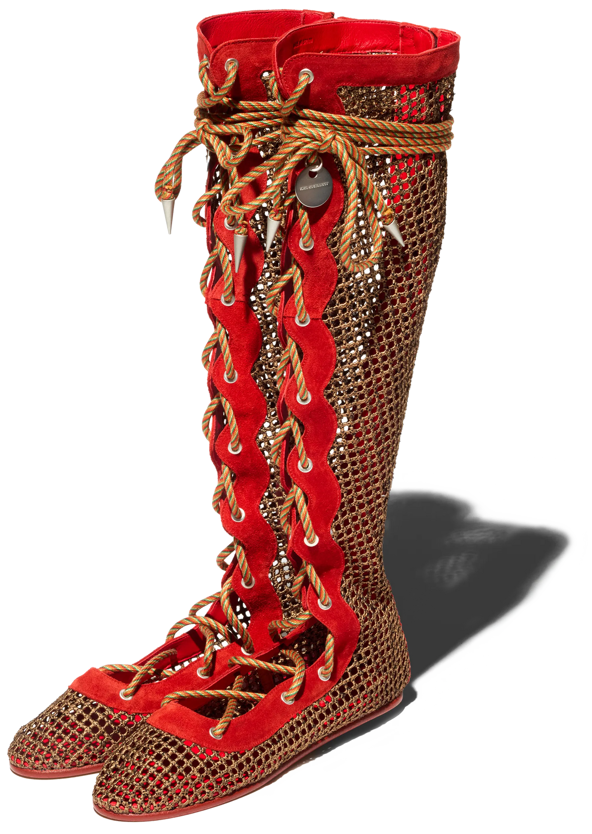 RETICELLA Knee High Boot — Red