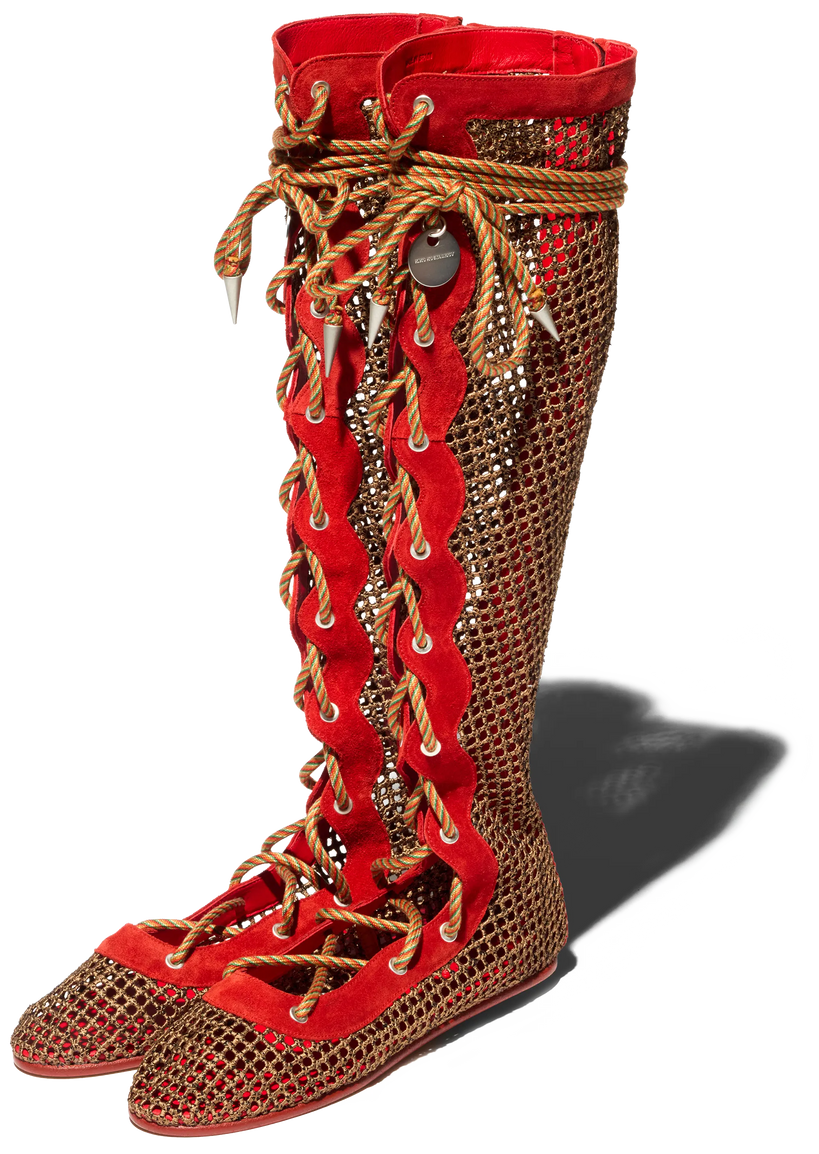 RETICELLA Knee High Boot — Red