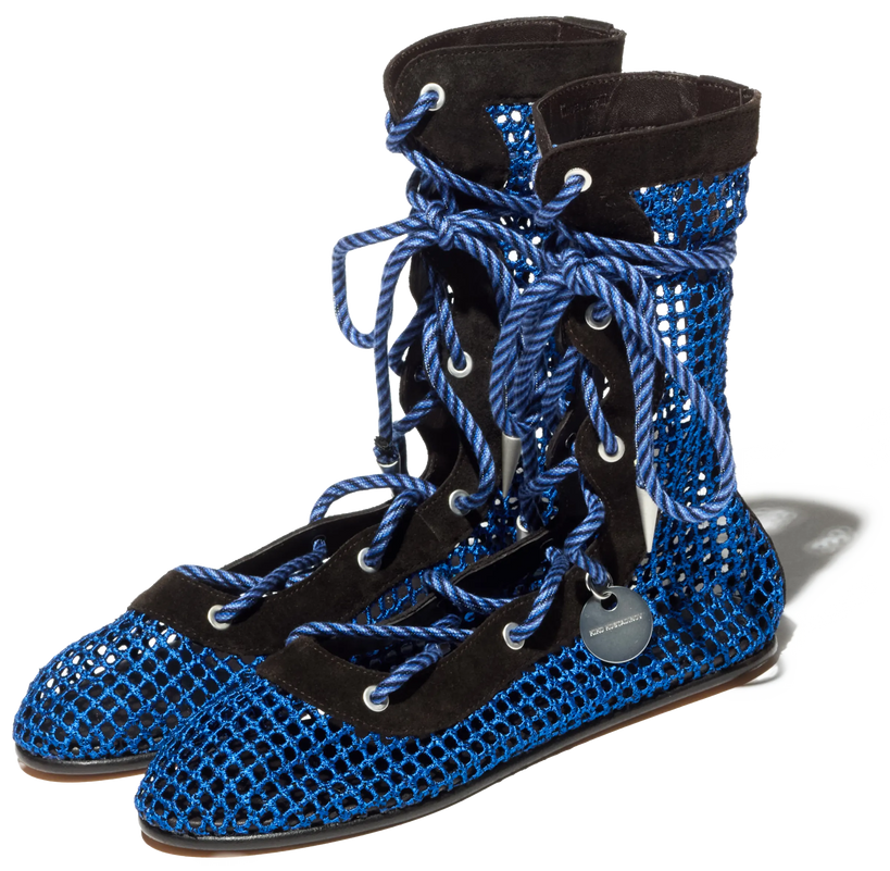 RETICELLA Lace-Up Boots — Sapphire