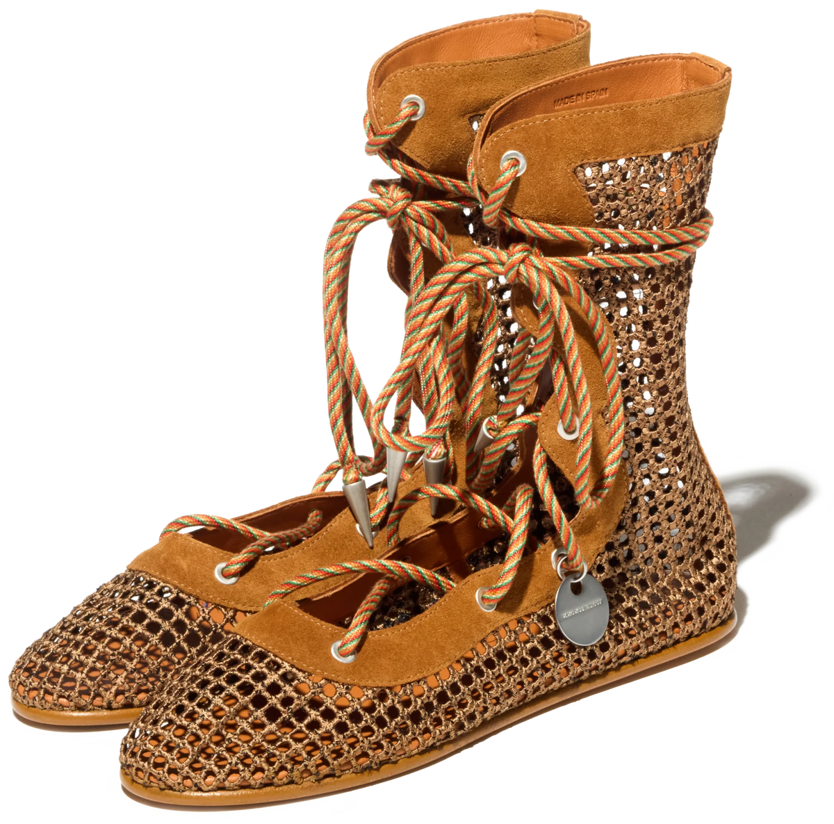 RETICELLA Lace-Up Boots — Caramel