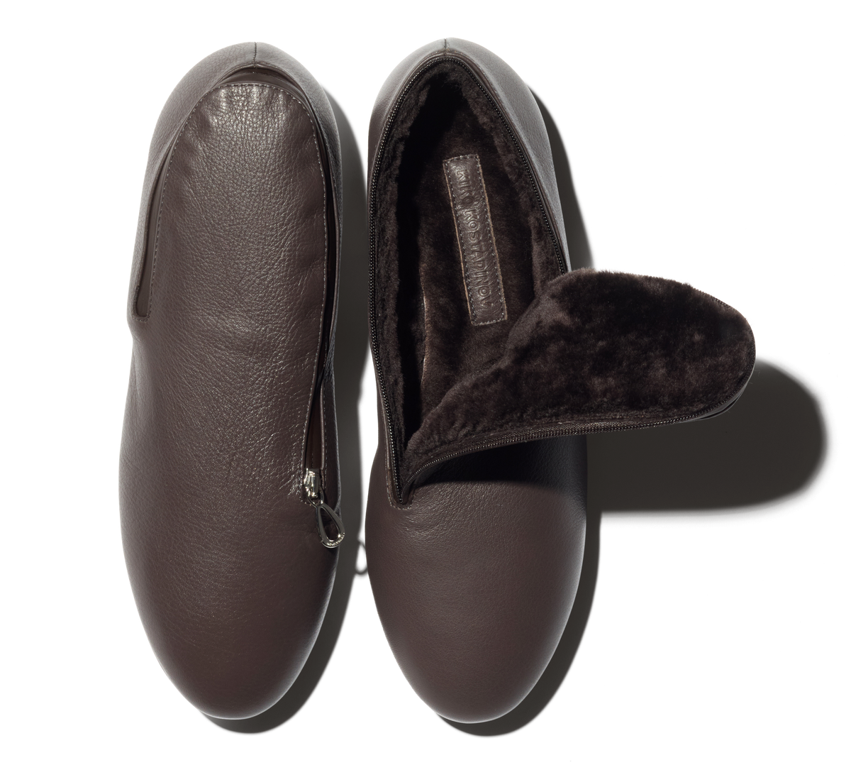 PETREL Shearling-Lined Loafers — Panther Black