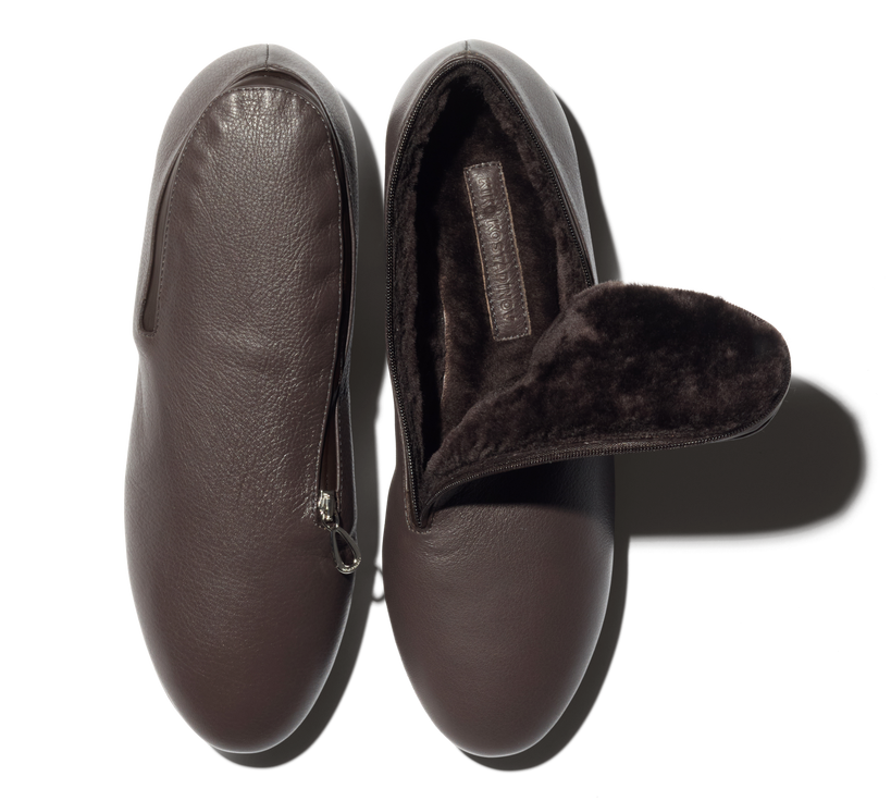 PETREL Shearling-Lined Loafers — Panther Black