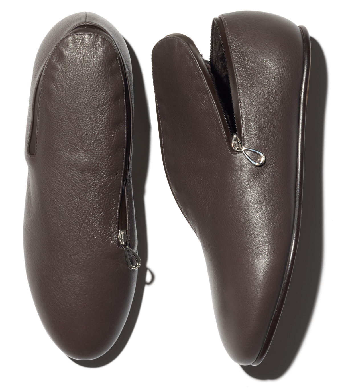 PETREL Shearling-Lined Loafers — Panther Black