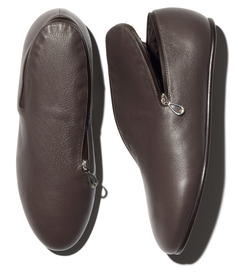 PETREL Shearling-Lined Loafers — Panther Black