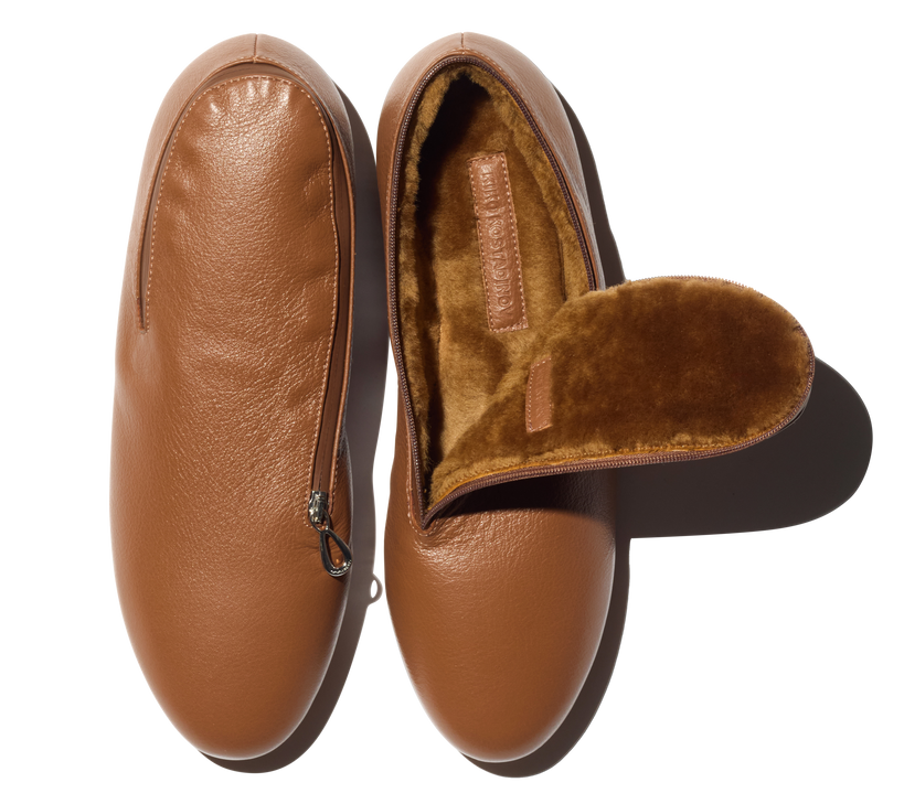 PETREL Shearling-Lined Loafers — Autumnal Brown