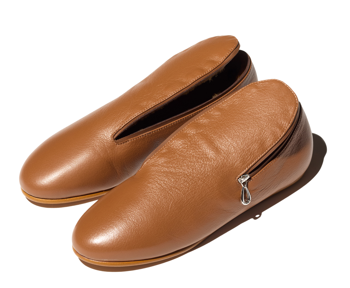 PETREL Shearling-Lined Loafers — Autumnal Brown