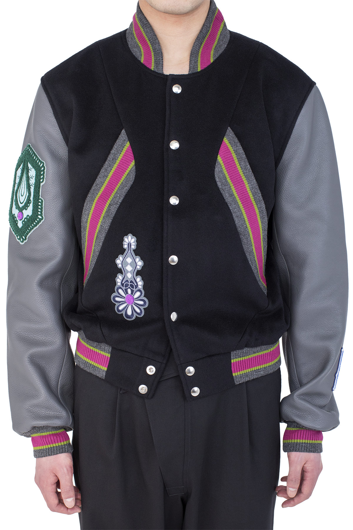 LONDON Varsity Jacket  — Black / Castle