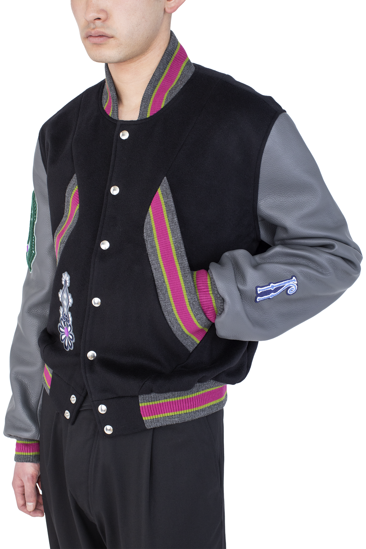 LONDON Varsity Jacket  — Black / Castle