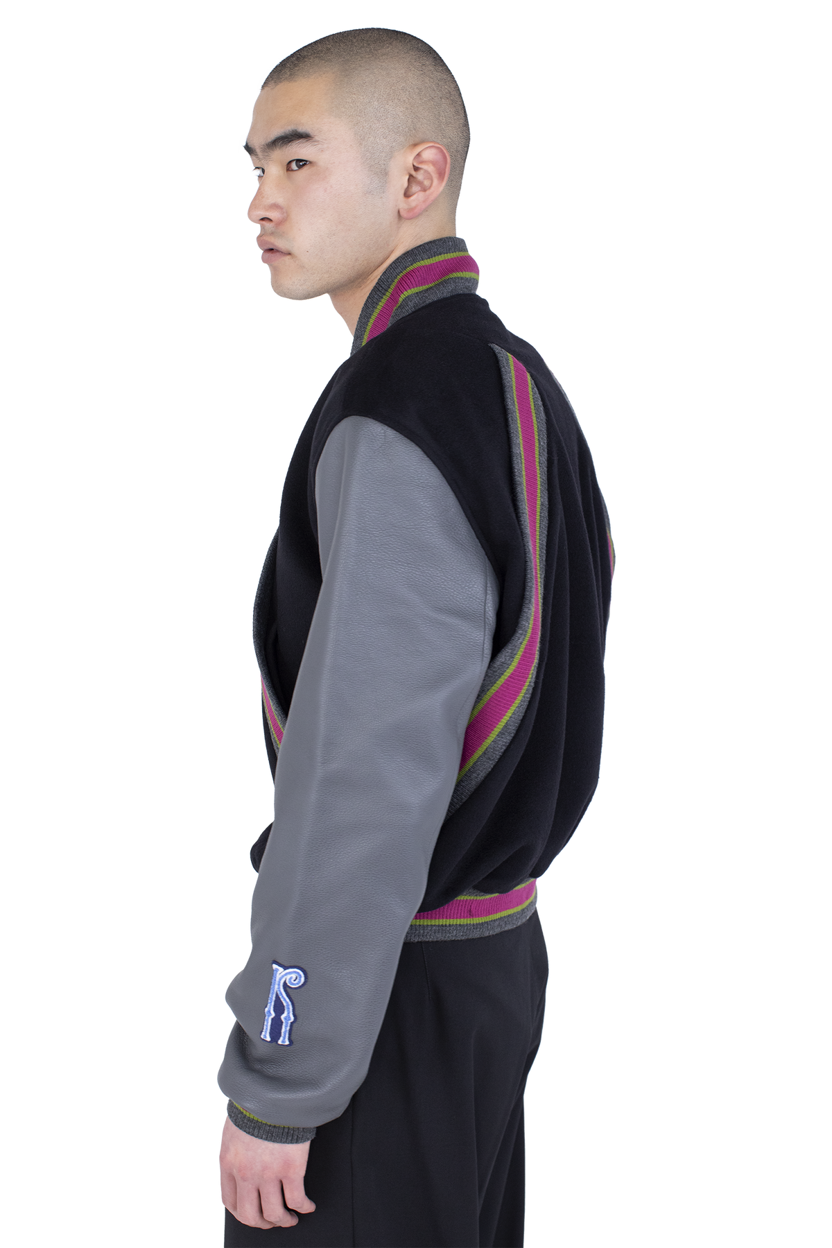 LONDON Varsity Jacket  — Black / Castle