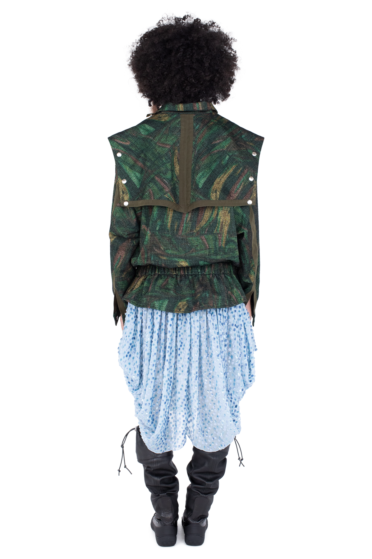 HERON Belted Jacket — Forest Print