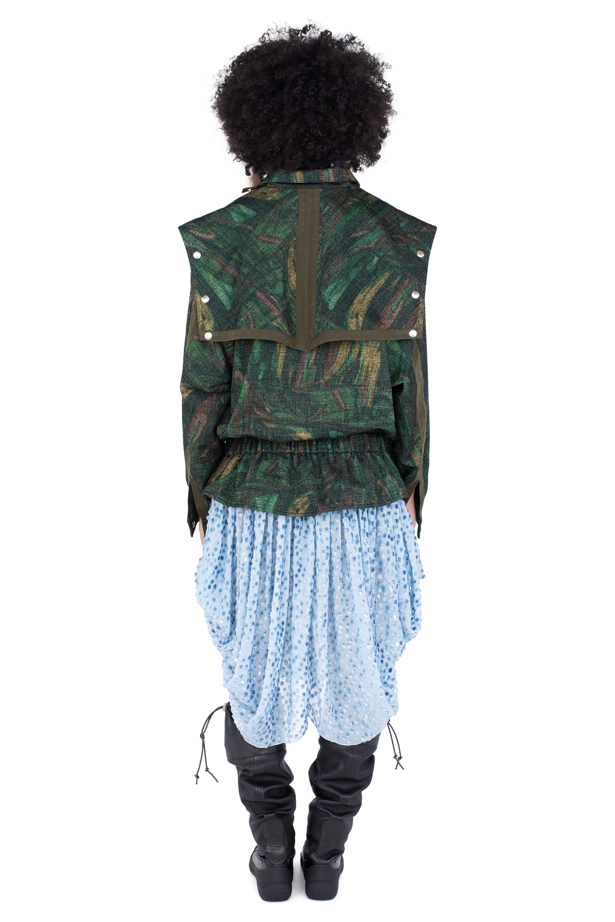 HERON Belted Jacket — Forest Print