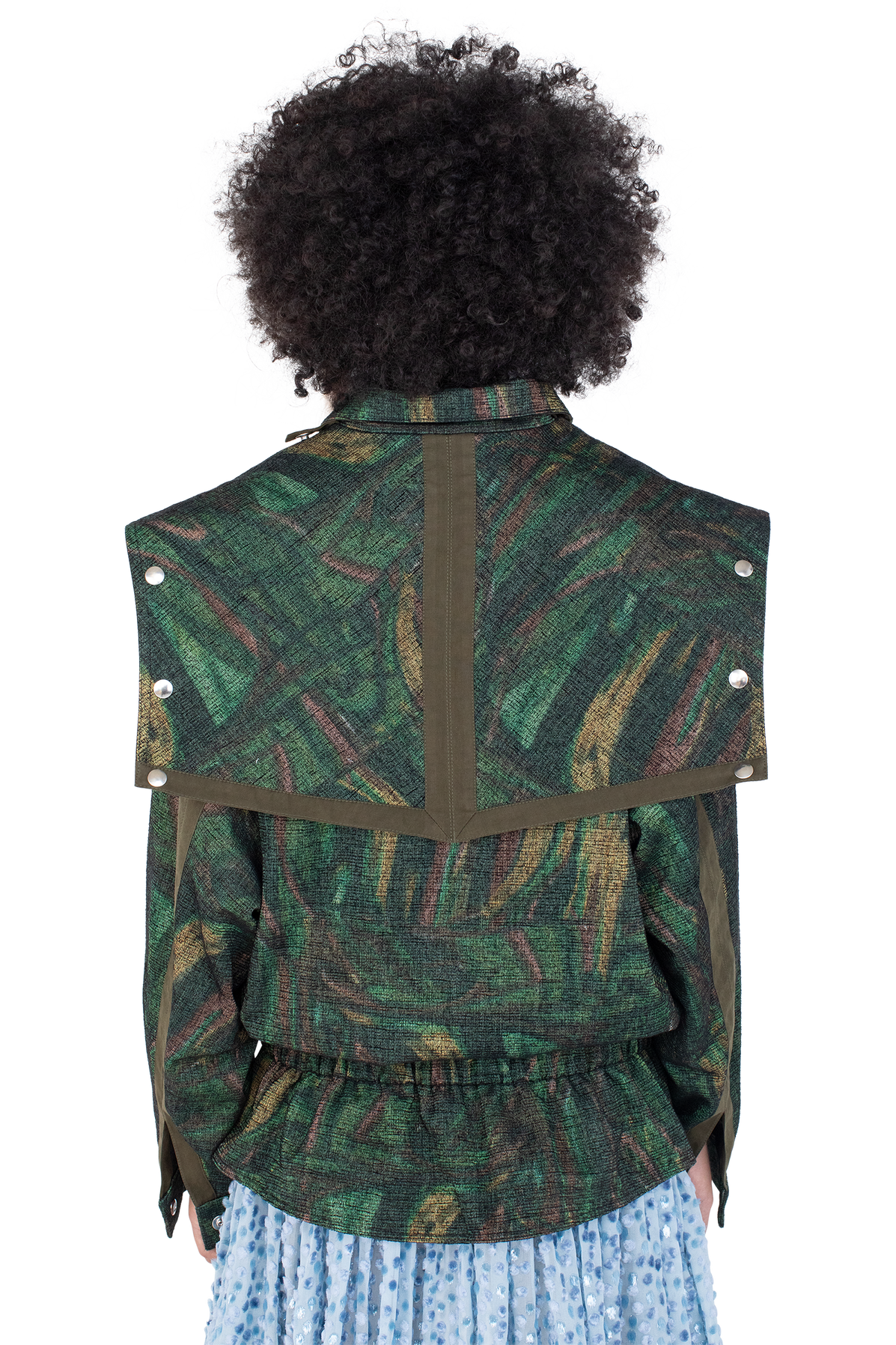HERON Belted Jacket — Forest Print