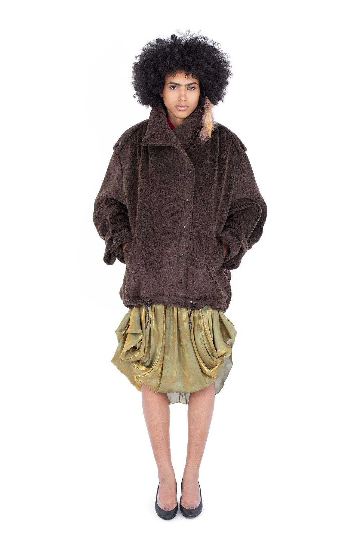 WREN Pleated Coat — Mole