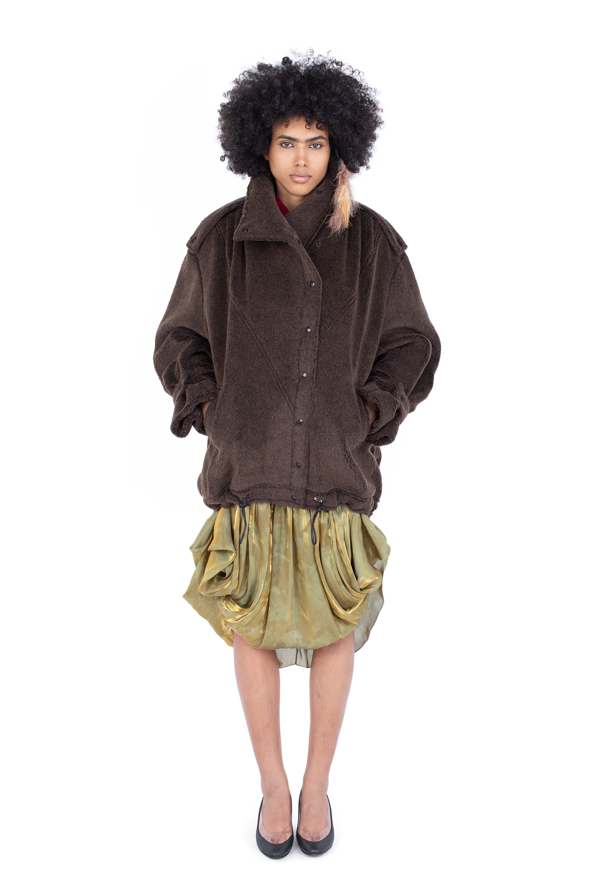 WREN Pleated Coat — Mole