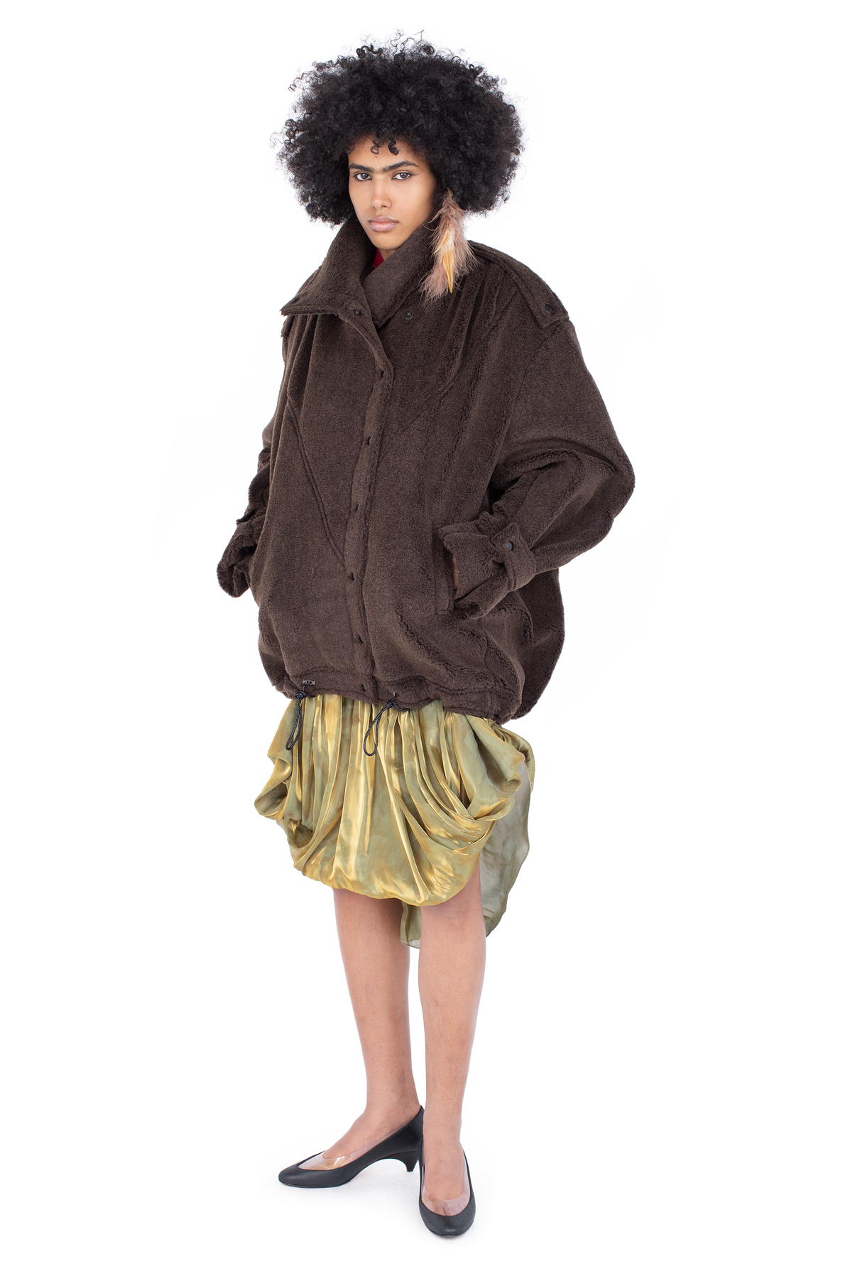 WREN Pleated Coat — Mole