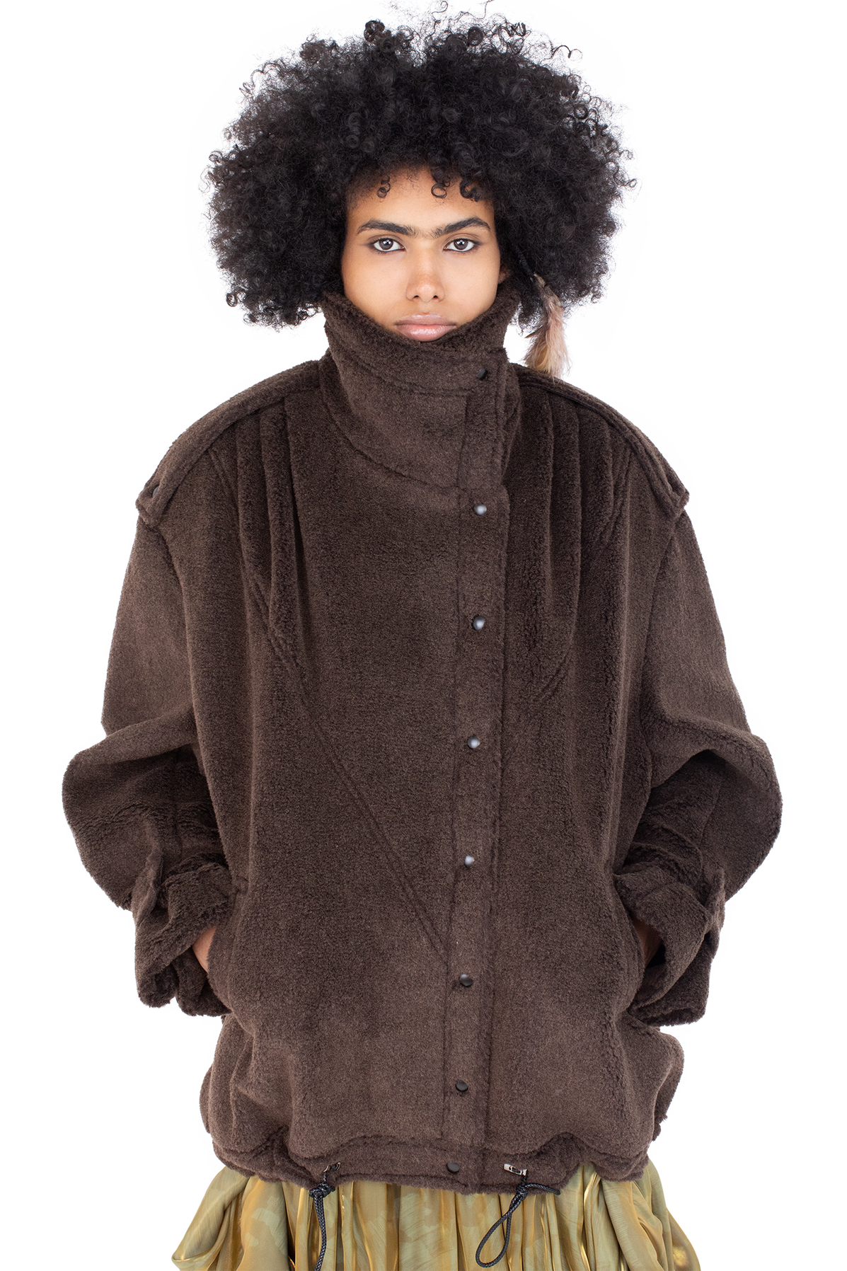 WREN Pleated Coat — Mole