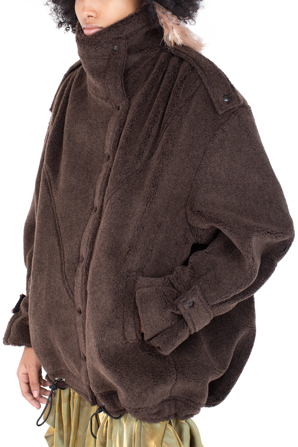 WREN Pleated Coat — Mole