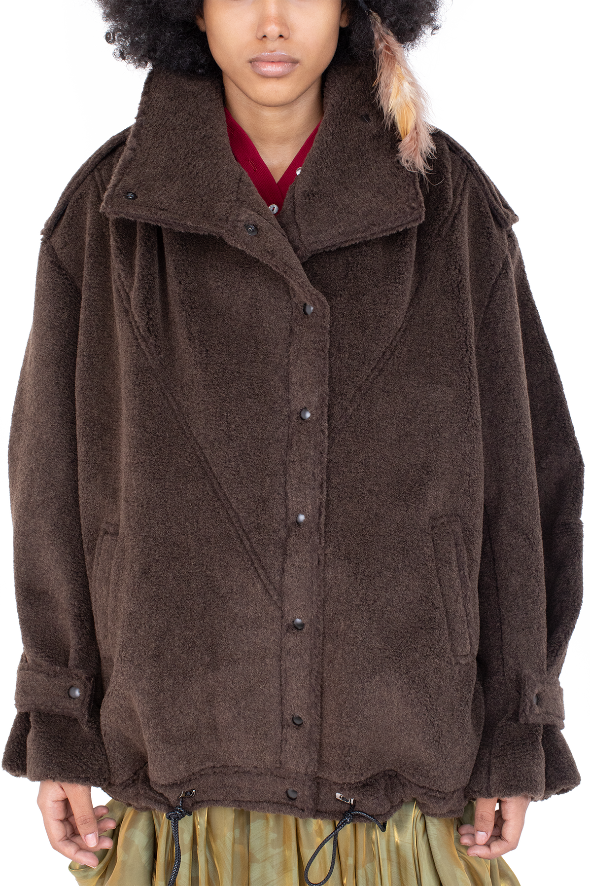WREN Pleated Coat — Mole