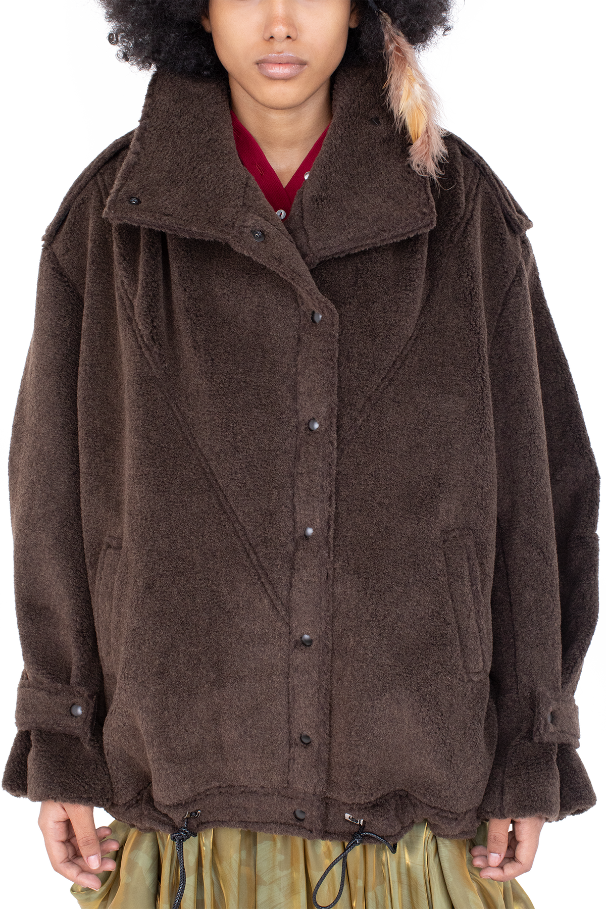 WREN Pleated Coat — Mole
