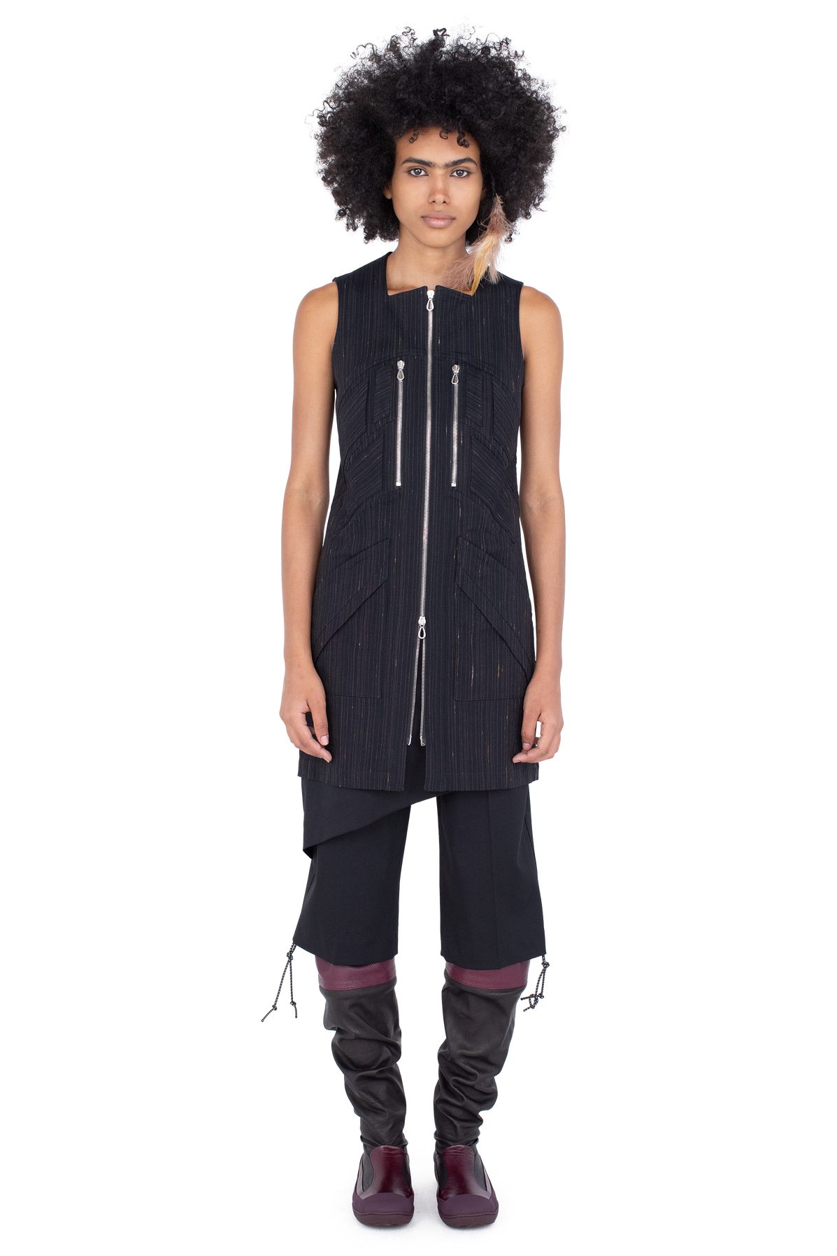 KOEL Tunic — Charcoal & Rose