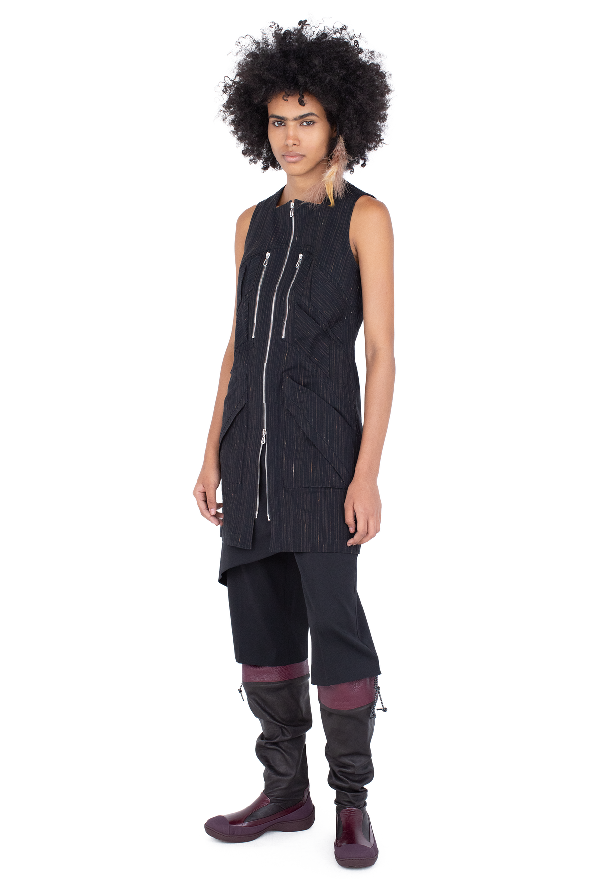 KOEL Tunic — Charcoal & Rose