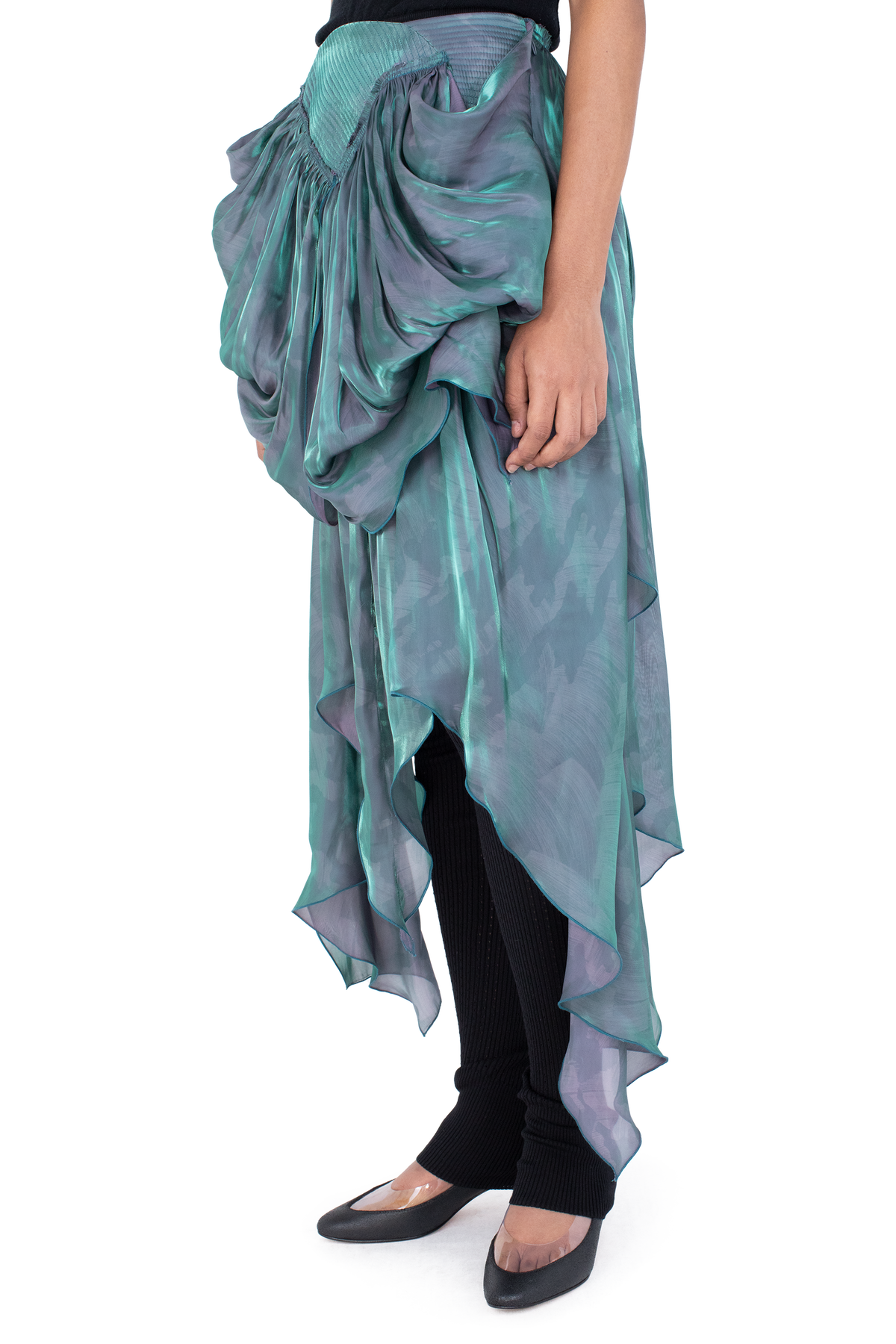 ORIOLE Drape Skirt — Cobalt Brush