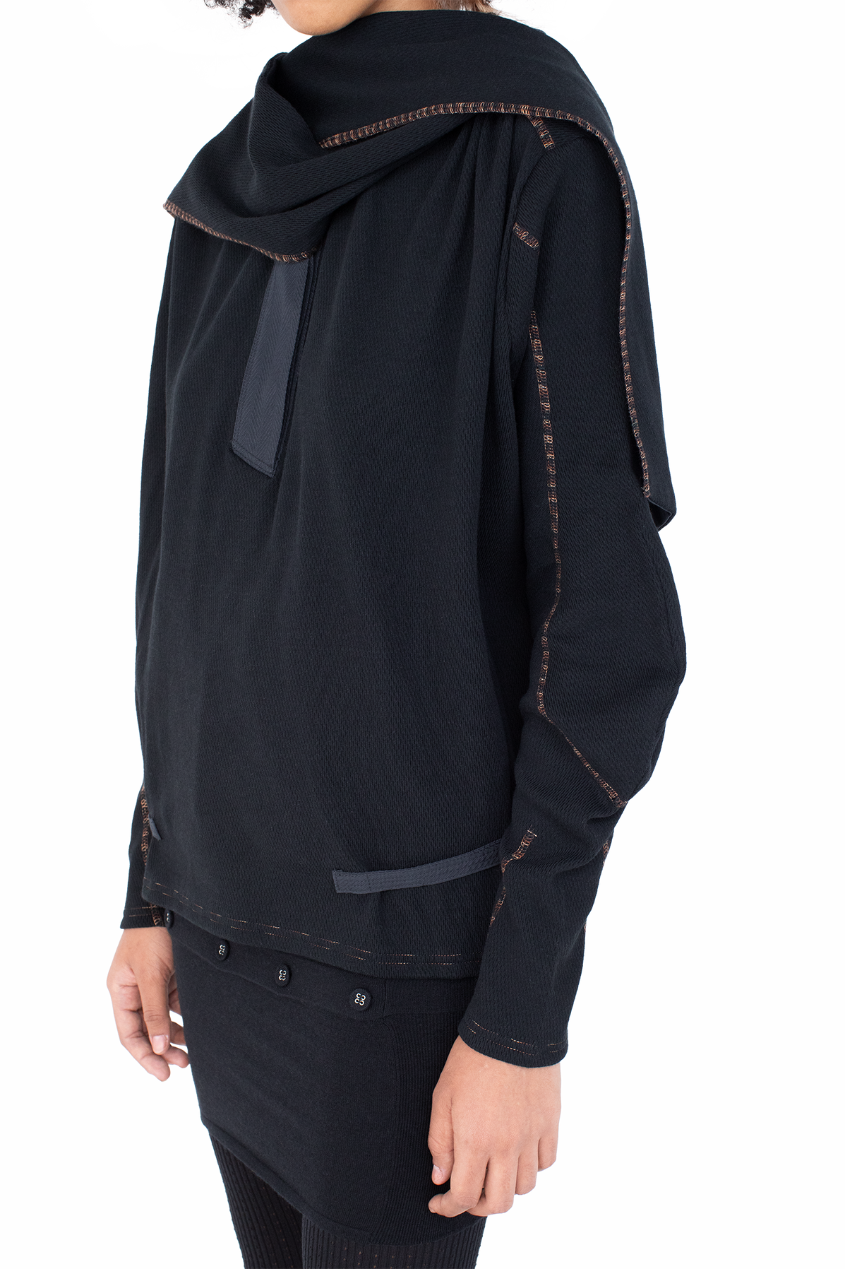 PETREL Hooded Pullover — Ink Black