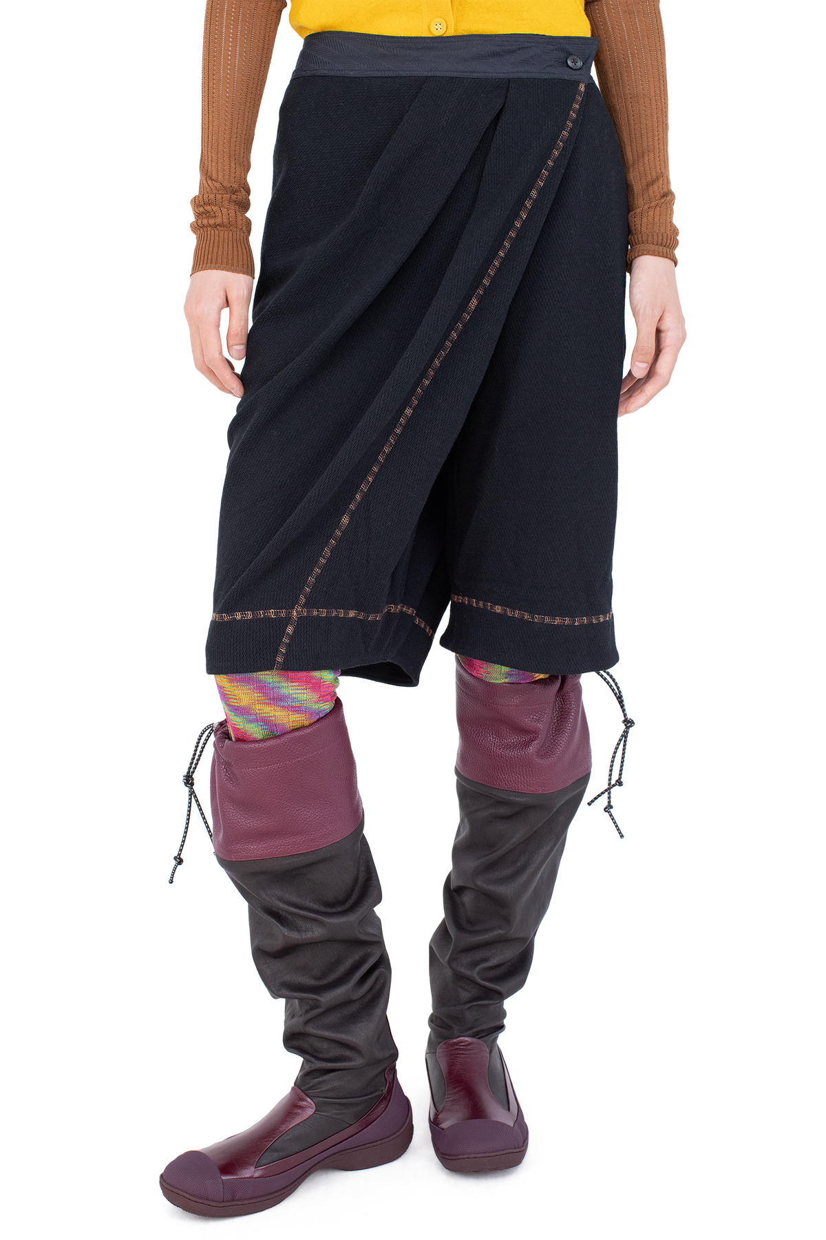 PETREL Draped Culottes — Ink Black