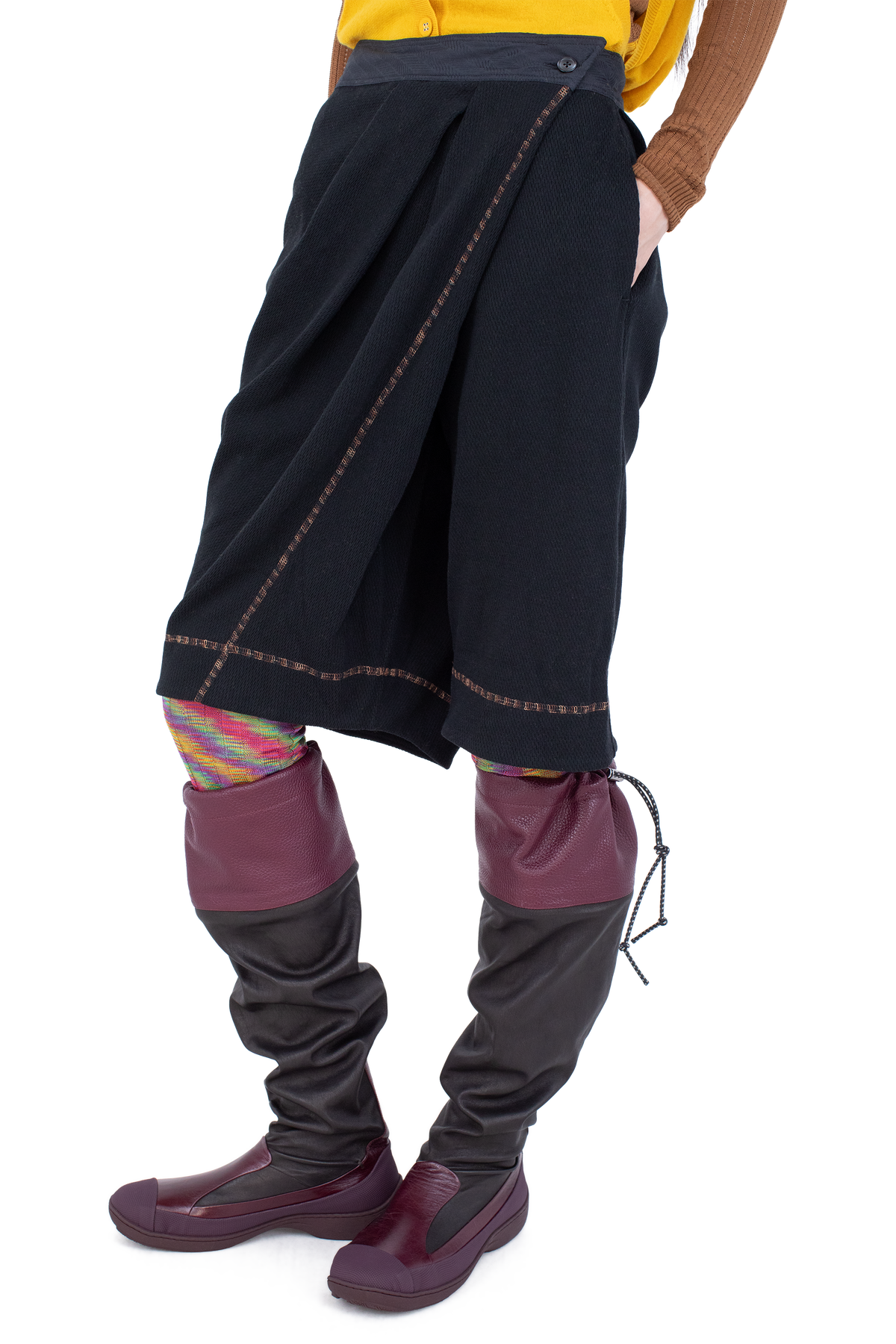 PETREL Draped Culottes — Ink Black