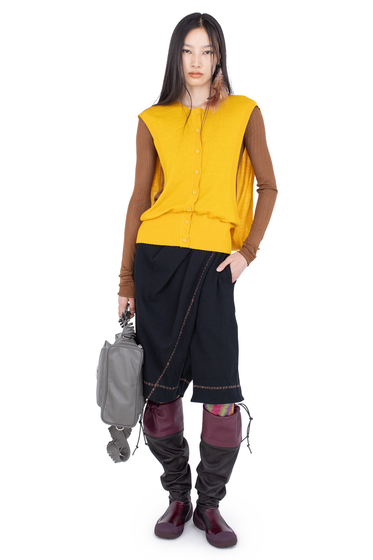 PETREL Draped Culottes — Ink Black