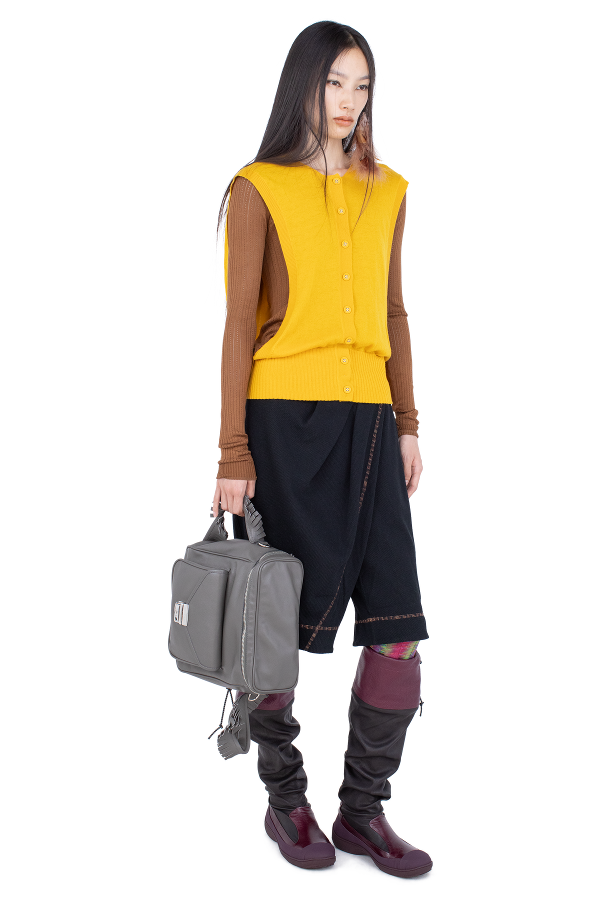 PETREL Draped Culottes — Ink Black