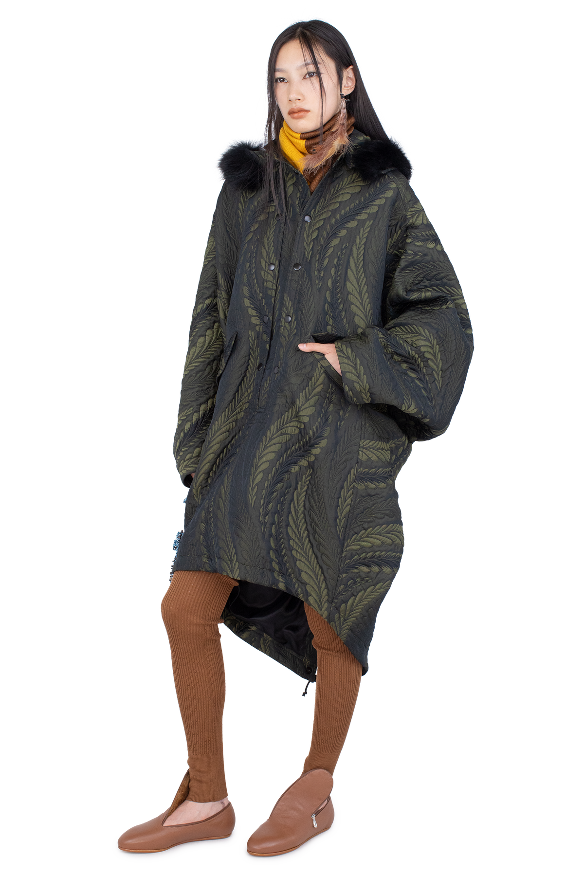 BITTERN Hooded Poncho — Foliage Green