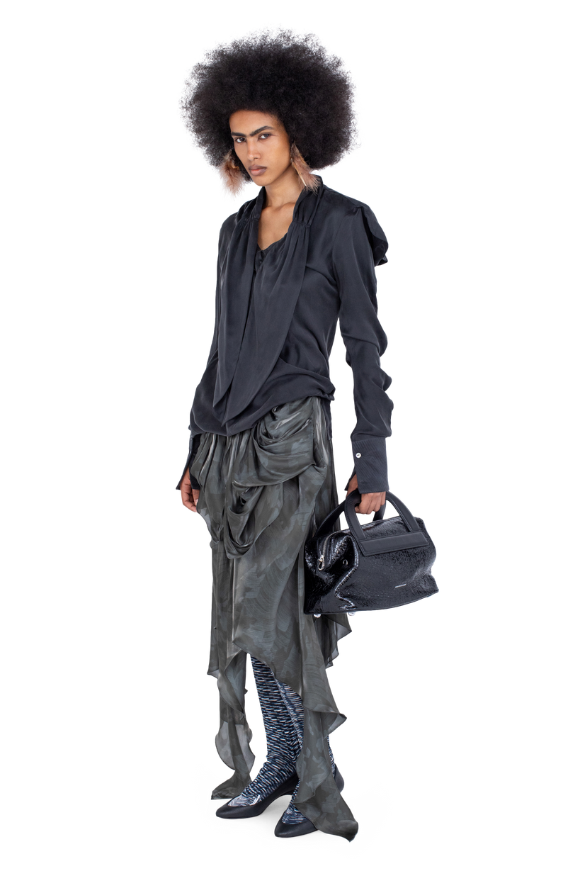 EVELYN Blouse — Sheen Black