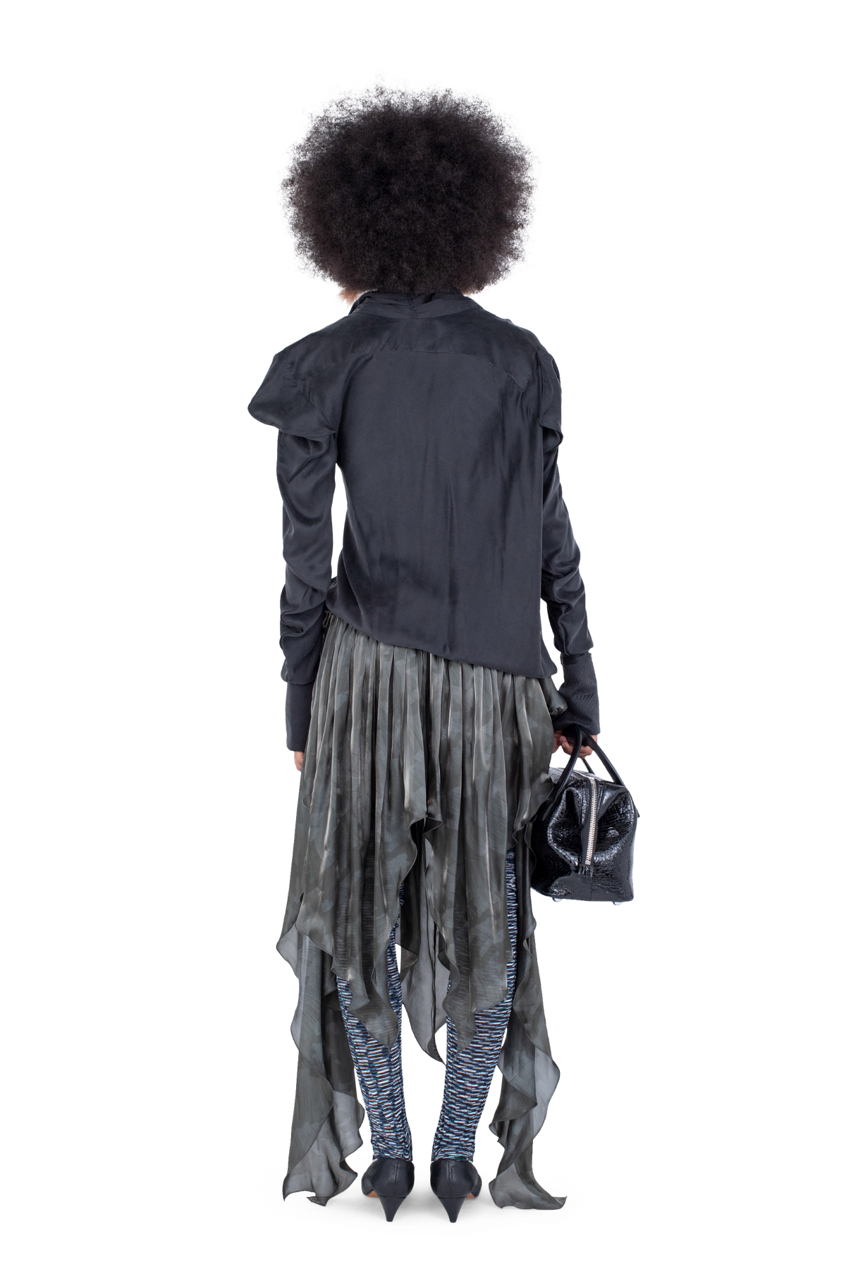 EVELYN Blouse — Sheen Black