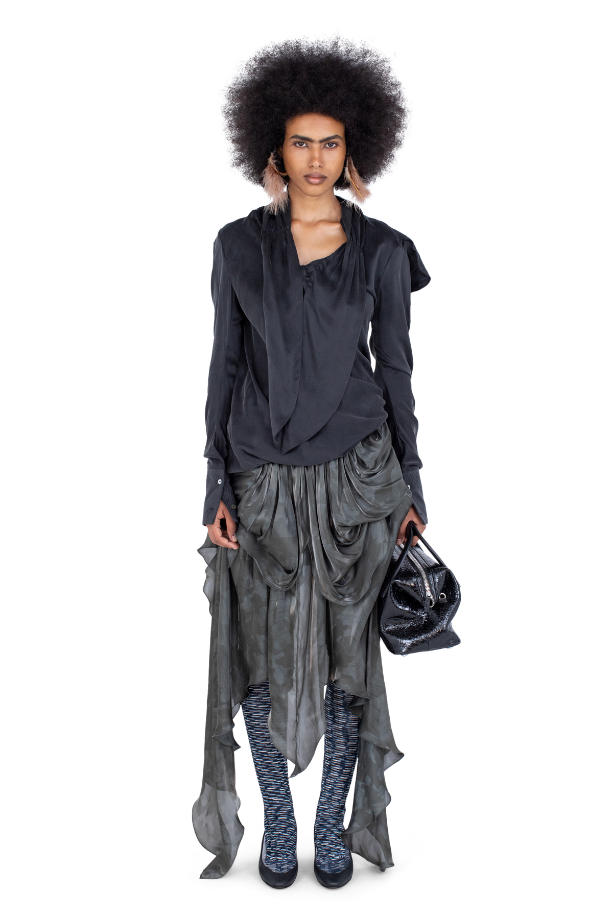 EVELYN Blouse — Sheen Black
