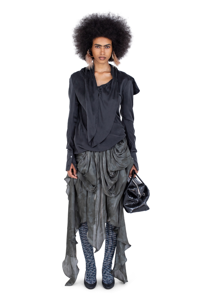 EVELYN Blouse — Sheen Black
