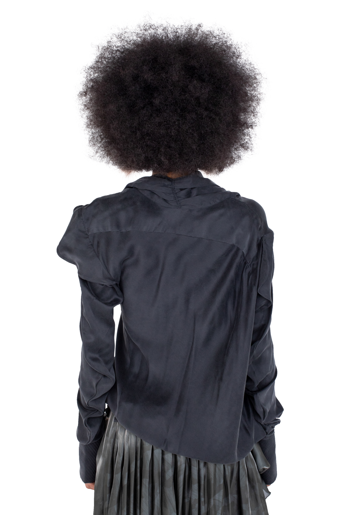 EVELYN Blouse — Sheen Black