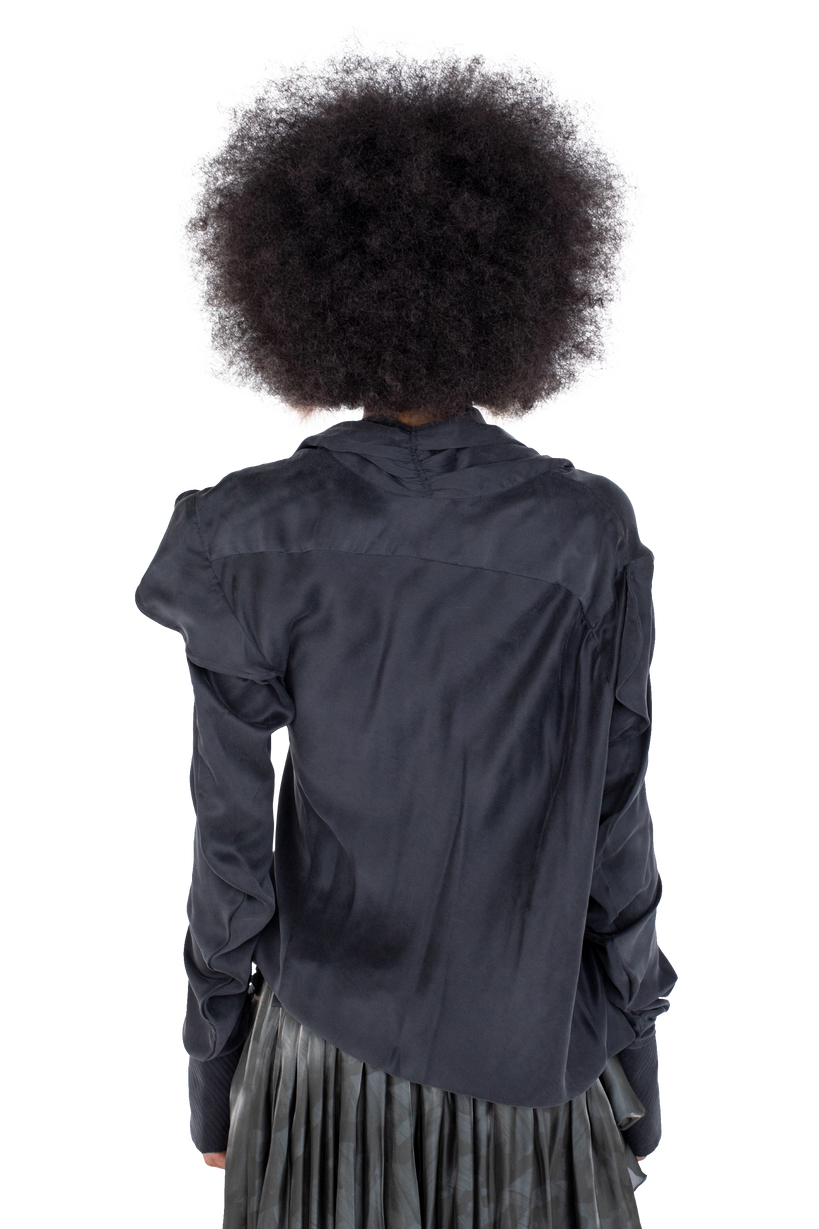 EVELYN Blouse — Sheen Black