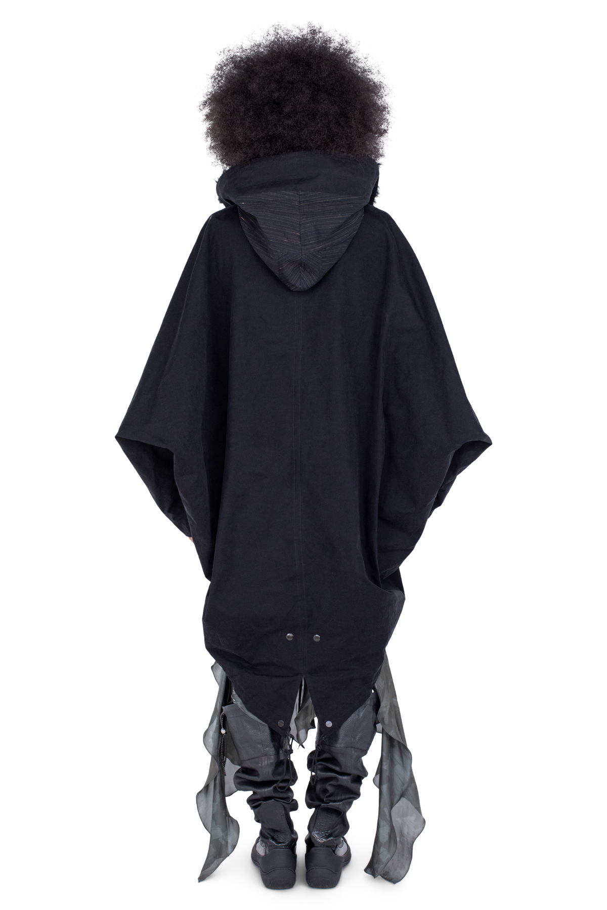 BITTERN Hooded Poncho — Onyx Black