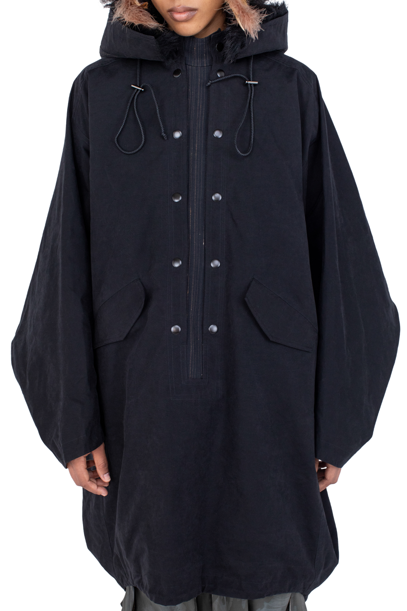 BITTERN Hooded Poncho — Onyx Black