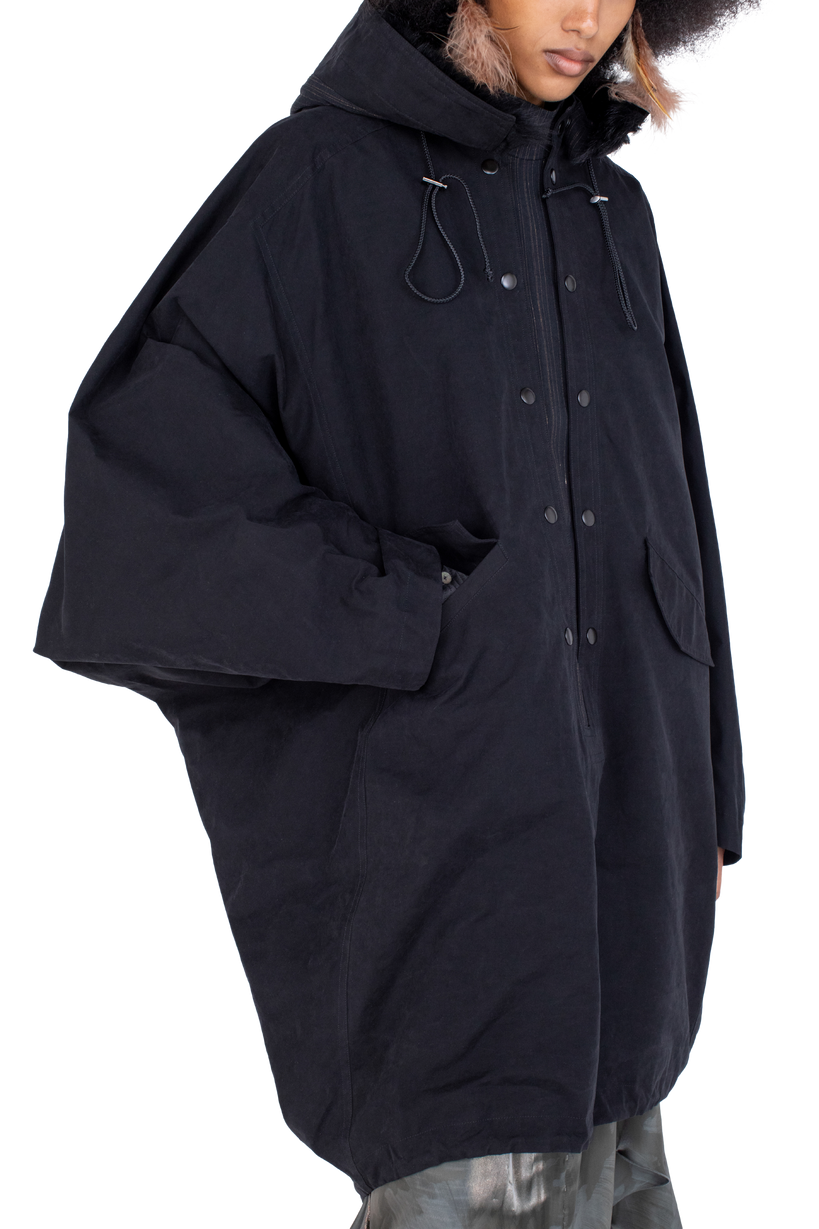 BITTERN Hooded Poncho — Onyx Black