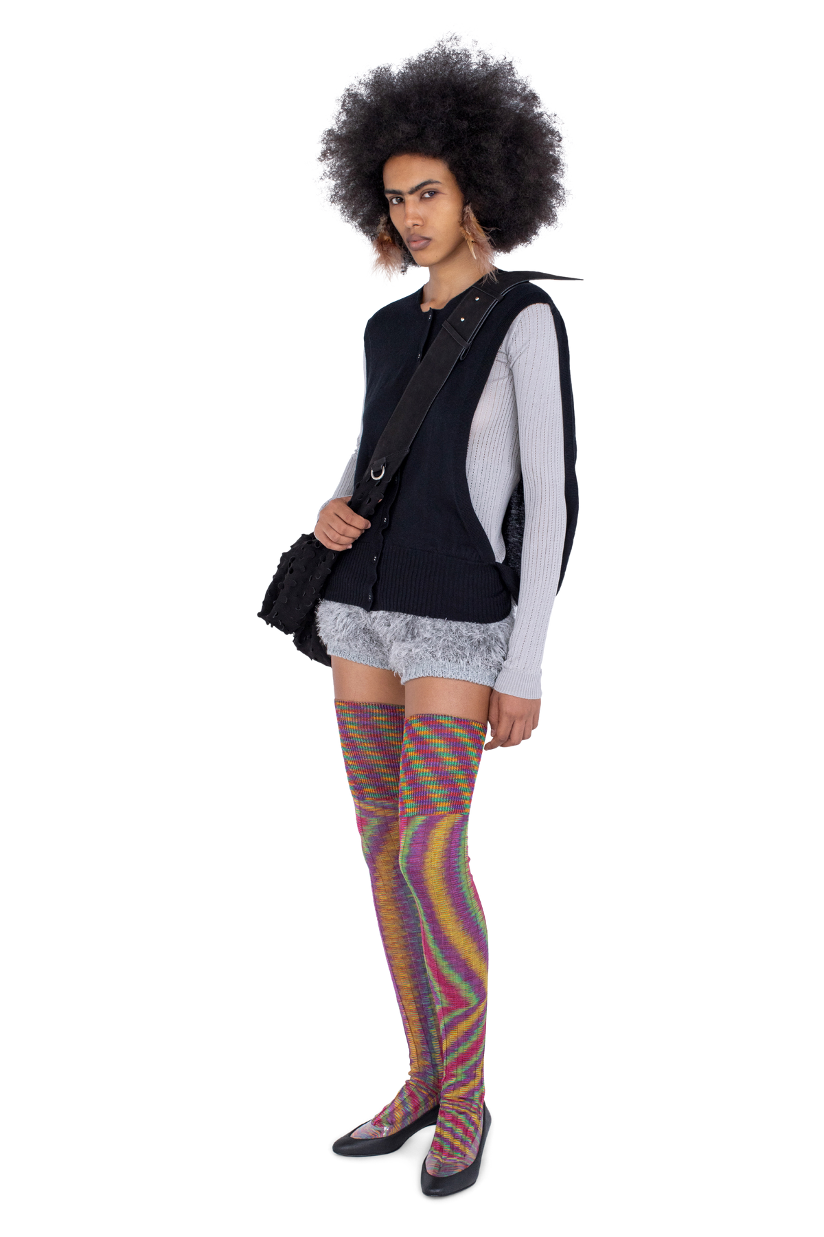 SITELLA Thigh High Socks — Rainbow Space Dye