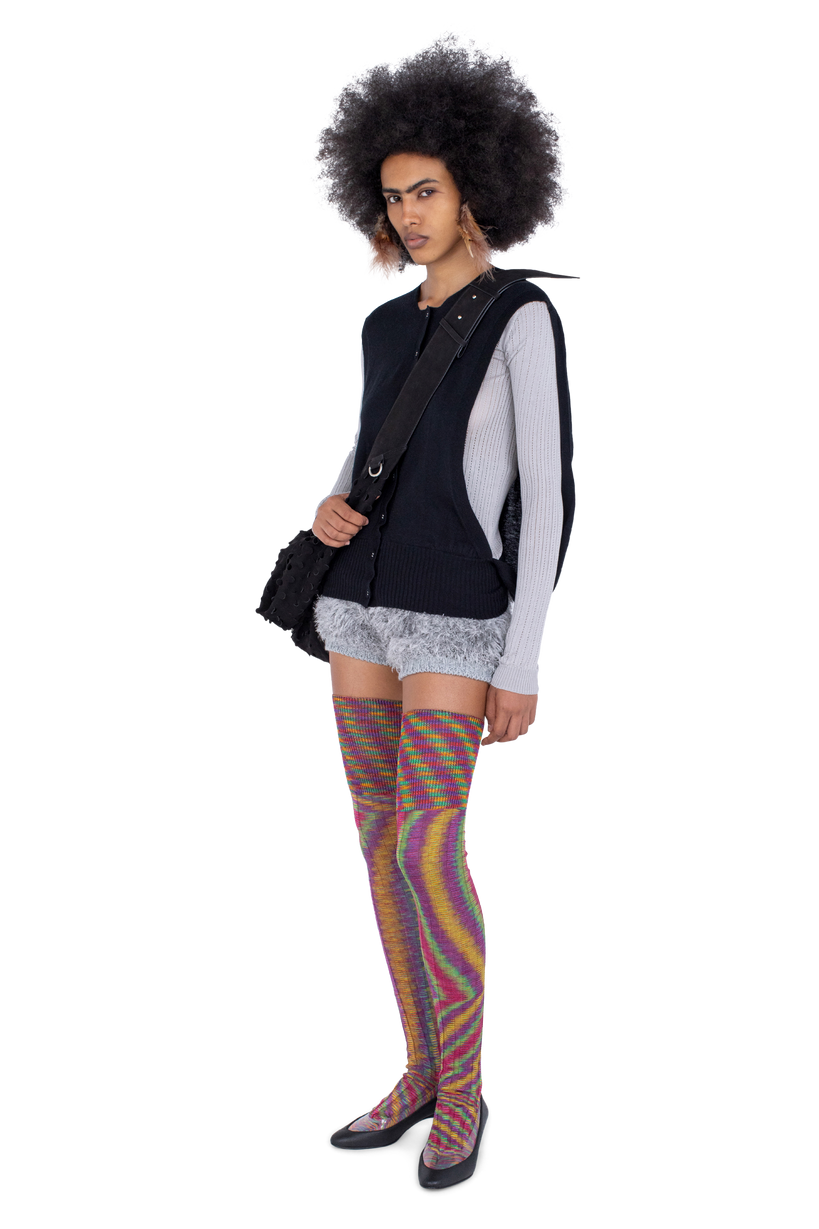 SITELLA Thigh High Socks — Rainbow Space Dye