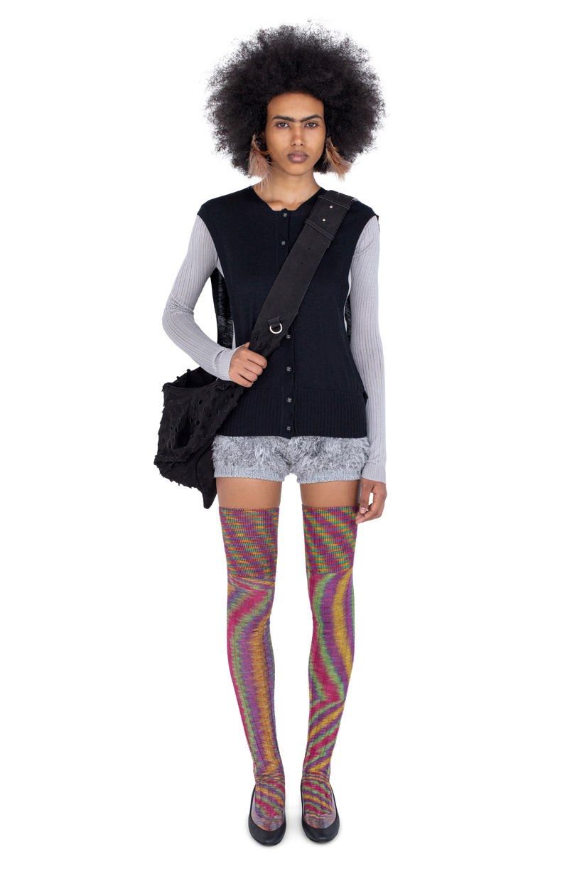SITELLA Thigh High Socks — Rainbow Space Dye