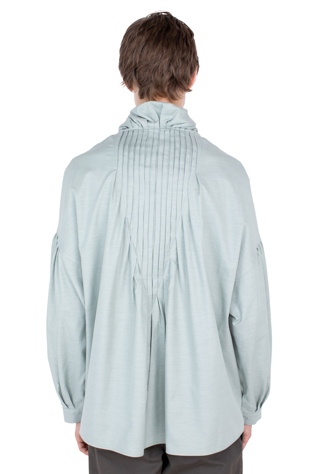 EVERS Pleated Shirt — Soft Green