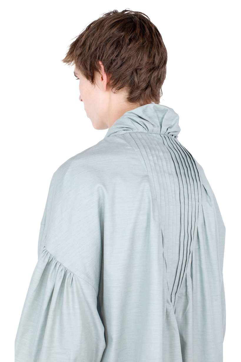EVERS Pleated Shirt — Soft Green